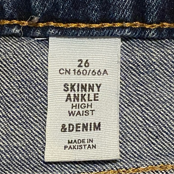 H&M Denim Raw Waist Skinny Ankle Button Fly Jeans Women's 26 - Picture 2 of 10